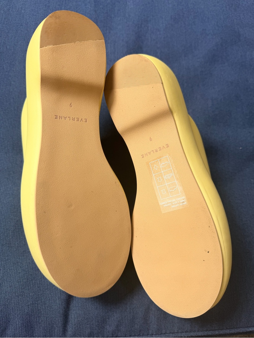 New EVERLANE puffa Yellow Leather Slide Clog - Picture 3 of 5